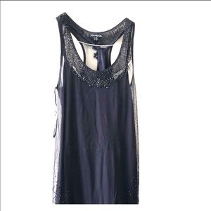 American Eagle Outfitters Beaded Navy Dress